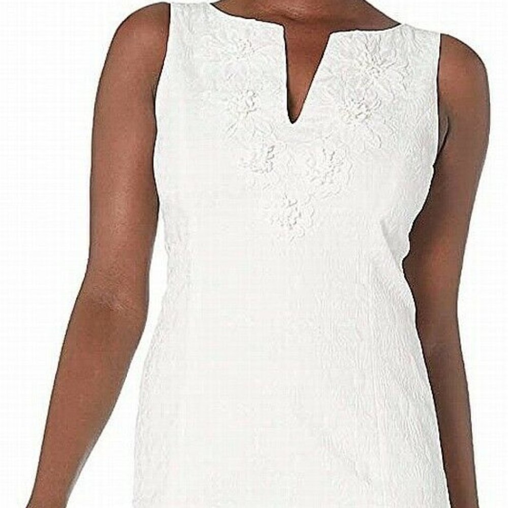 Pappagallo White Jacquard Cocktail Dress